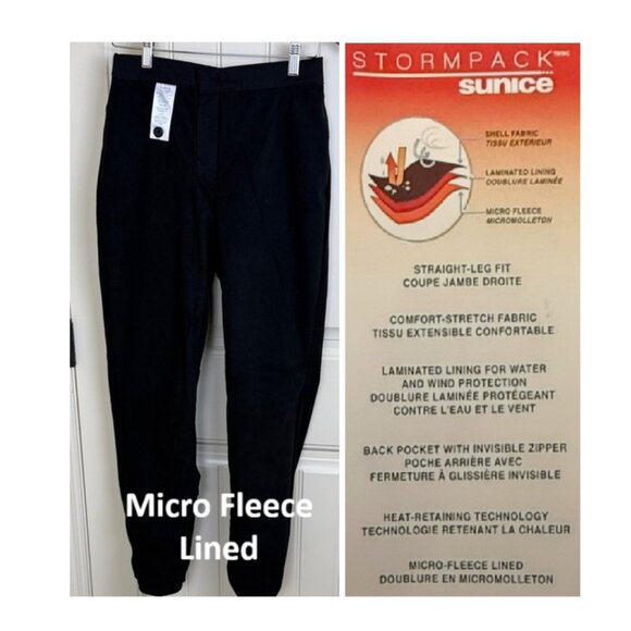 Stormpack Sunice Pants Women's Black Fleece Lined Wind & Water Protection Sz XS - Picture 2 of 14